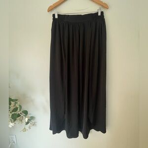 Mango Maxi Black Slit Skirt